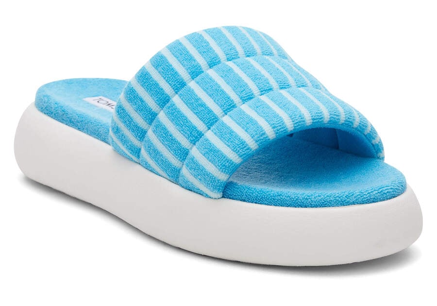 TOMS Womens Alpargata Mallow Terry Slide - Blue