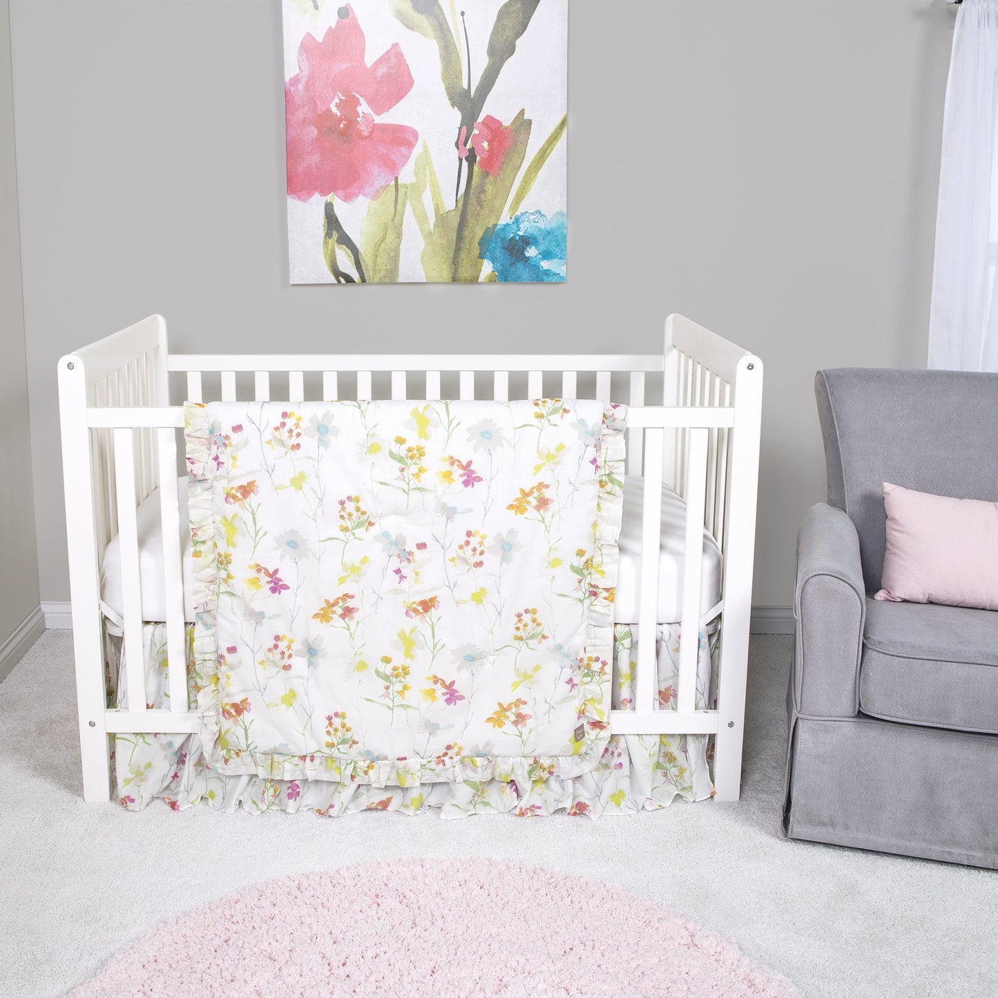 Wildflowers 3 Piece Crib Bedding Set