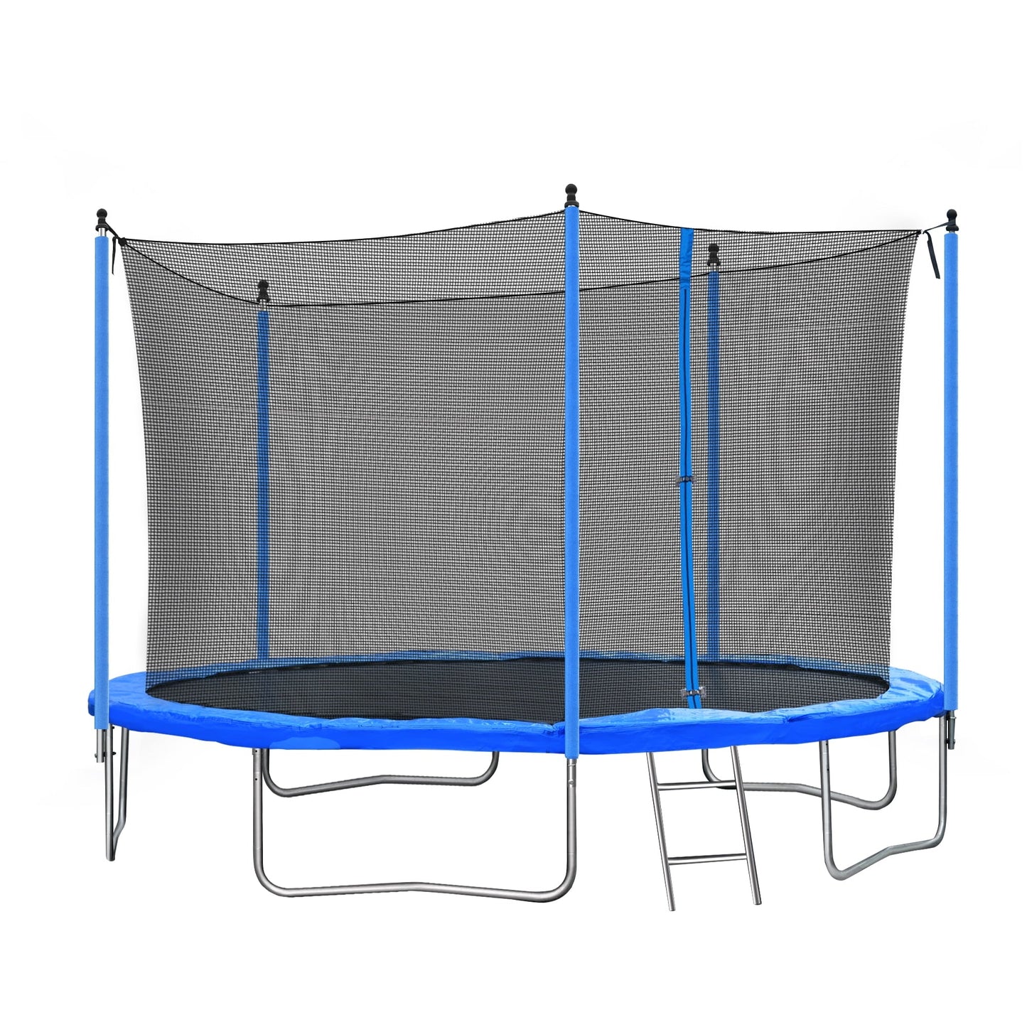 12FT Trampoline with Enclosure Net and Ladder, Outdoor Recreational Combo Bounce Trampoline for Kids and Adults, Trampoline with Waterproof Jump Mat for Indoor Outdoor Backyard
