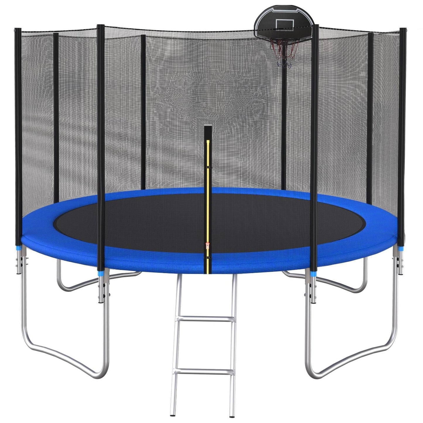 12FT Kids Trampoline with Enclosure and Non-slip Ladder, Backyard Patio Family Outdoor Recreational Trampoline, Including All Accessories