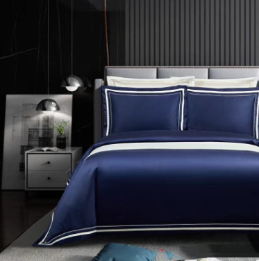 Four-piece Cotton Bedding Hotel Style Simple Solid Color Quilt Cover - Wnkrs