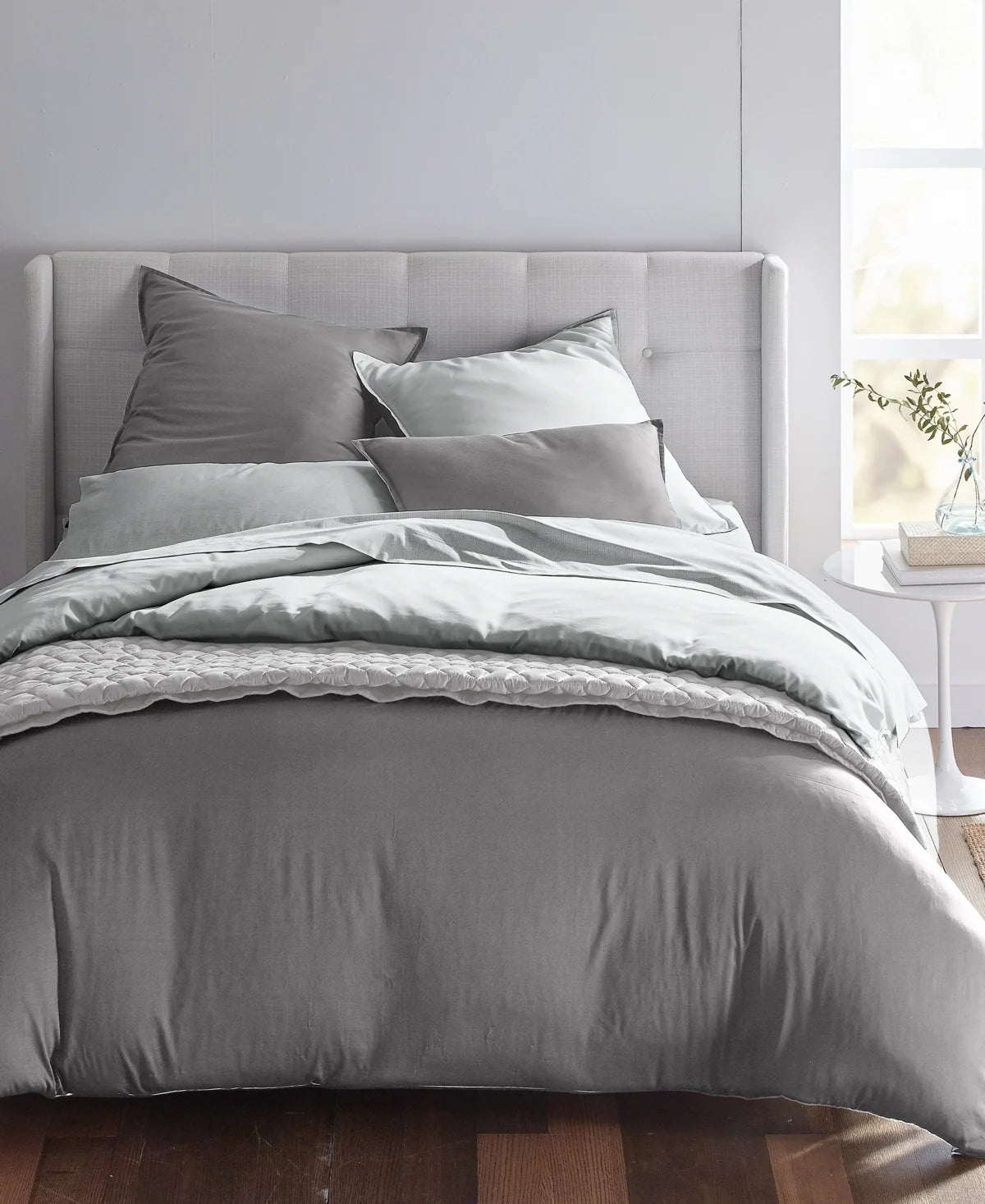 OAKE Solid Reversible Cotton Tencel 2-Pc. Duvet Cover Set, Full/Queen