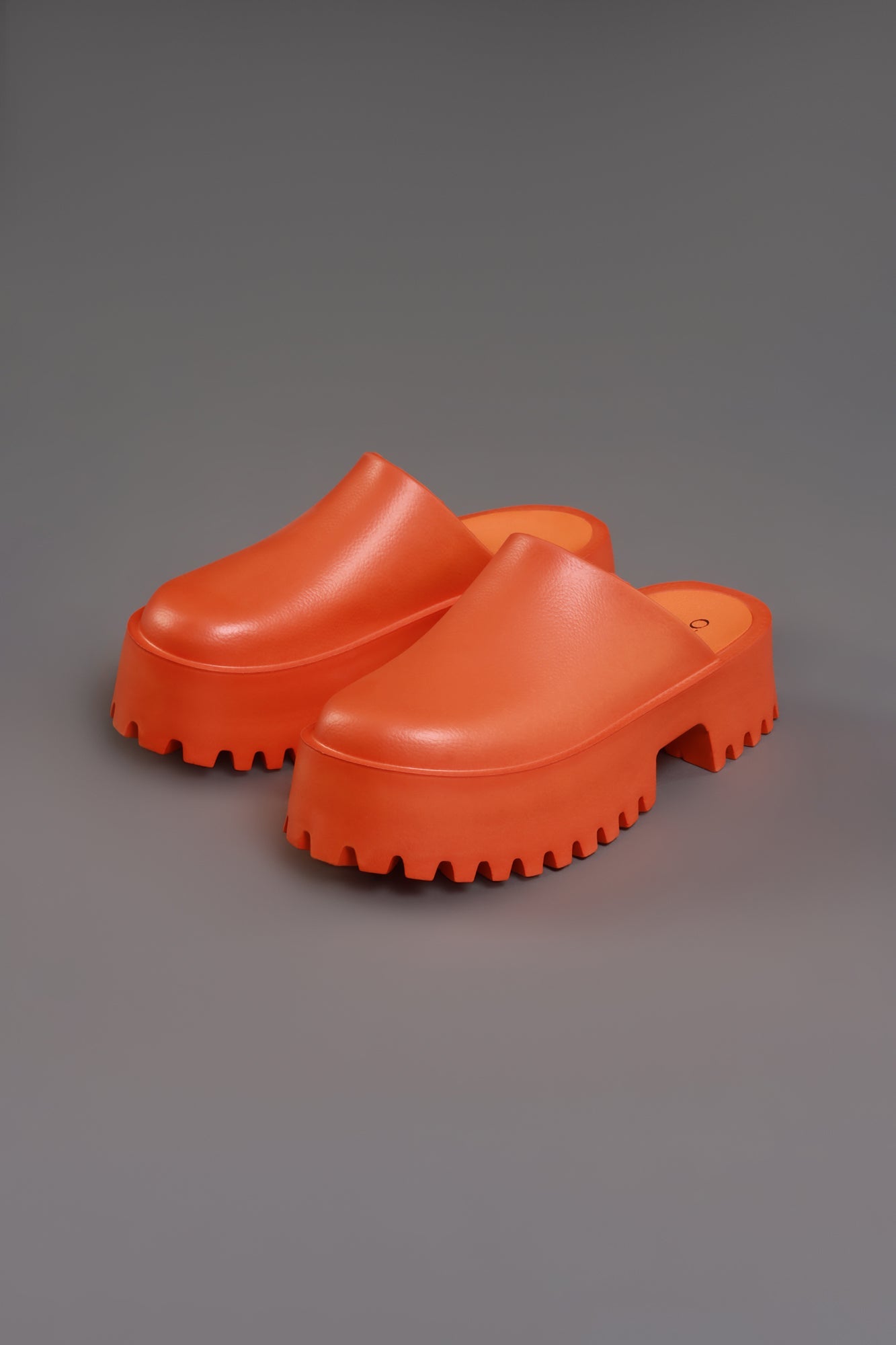 No Such Luck Platform Chunky Slides - Orange