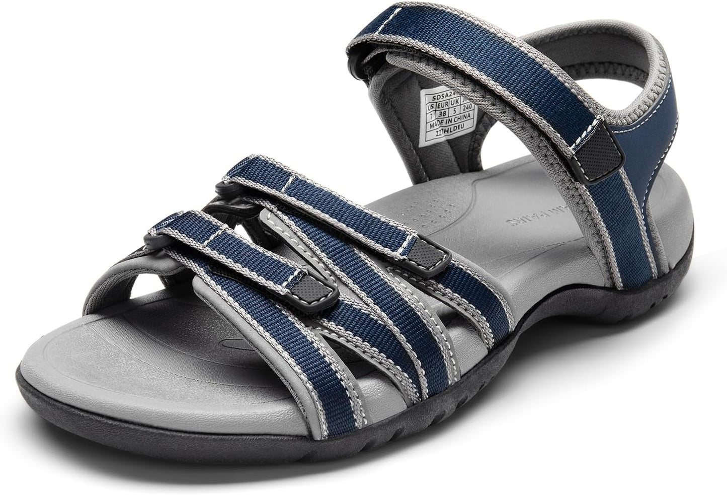 DREAM PAIRS Womens Comfortable Hiking Walking Sandal with Adjustable Hook and Loop Strap, Sports, Travel,Summer Beach Outdoor Light Weight Water Shoes