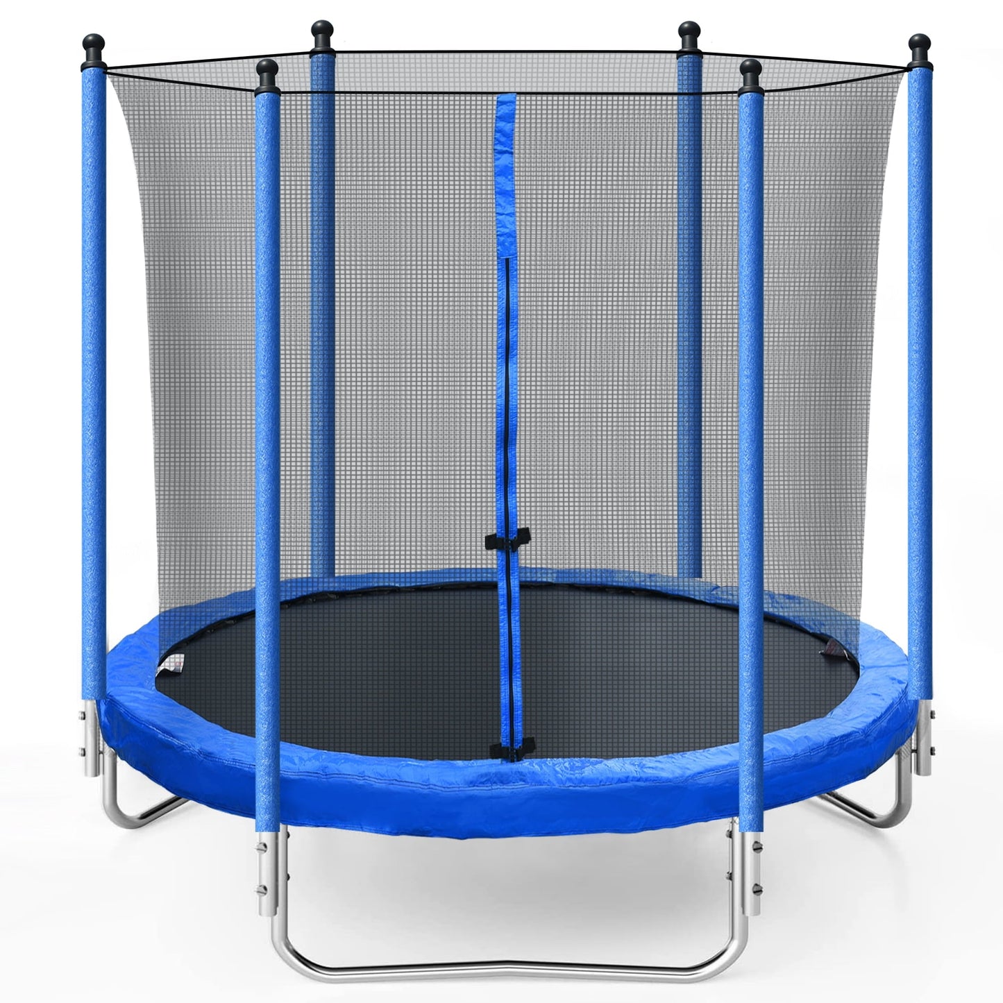 8FT Kids Trampoline with Enclosure and Non-slip Ladder, Backyard Patio Family Outdoor Recreational Trampoline, Including All Accessories