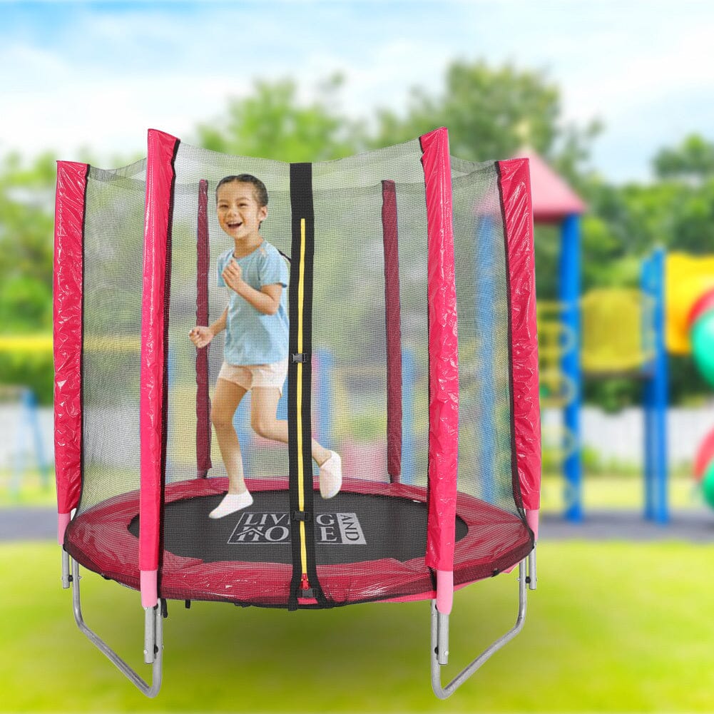 4ft Height Trampoline with Safety Net and U Shape Legs Trampolines Living and Home Red