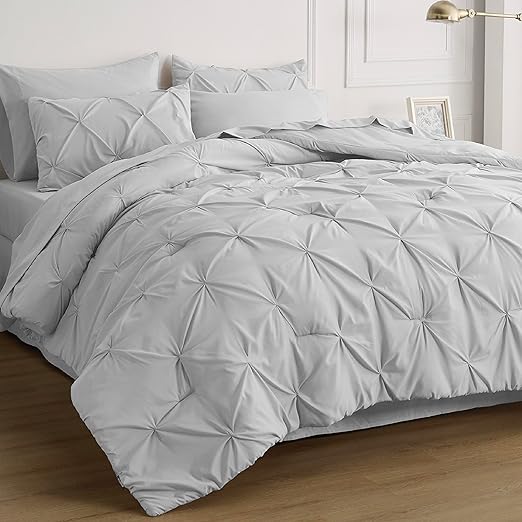 Twin/Twin XL Comforter Set with Sheets - 5 Pieces Twin Bedding Sets, Pinch Pleat Navy