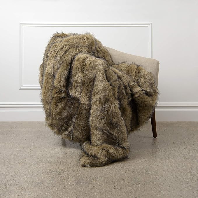 Heavyweight Super Soft Luxury Faux Fur Oversized Throw Blanket Bleached Finn