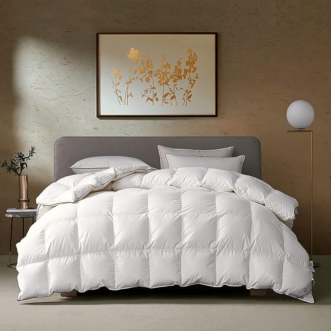 Luxurious Goose Feathers Down Comforter Dark Grey Thickened Heavyweight Warmth Duvet
