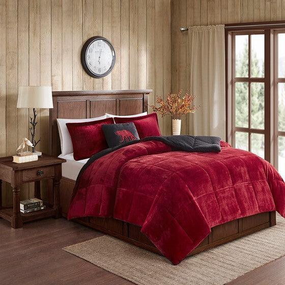 Alton Comforter Full / Queen Red & Black
