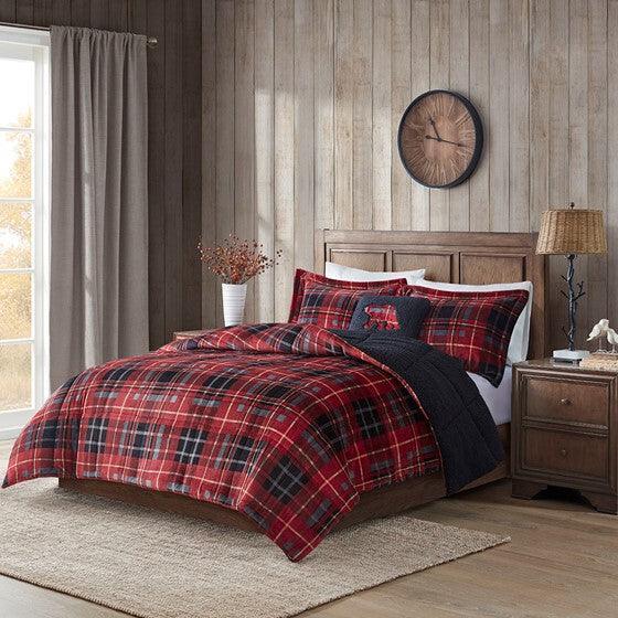 Alton Comforter Full / Queen Red Plaid