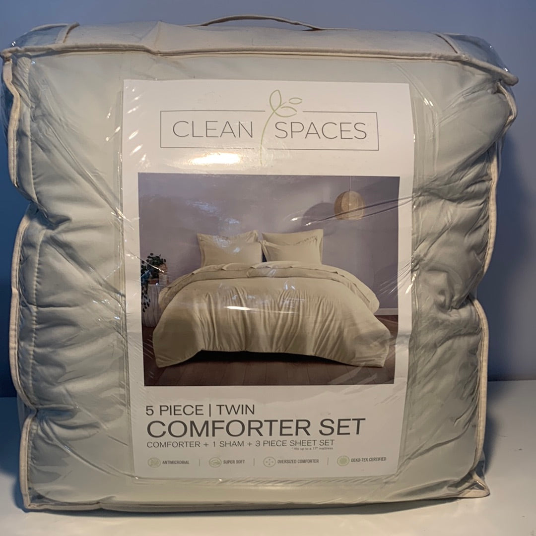 Clean Spaces 5-Pc. Twin Xl Comforter Set Bedding