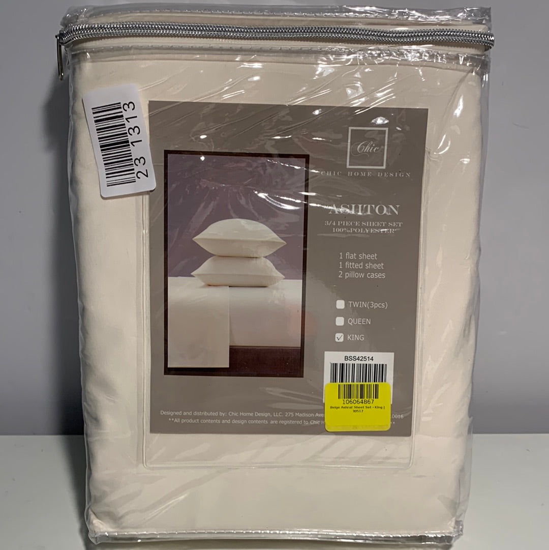 Chic Shton 3 or 4 Piece Sheet Set Super Soft Solid Color with Piping Flange Edge King