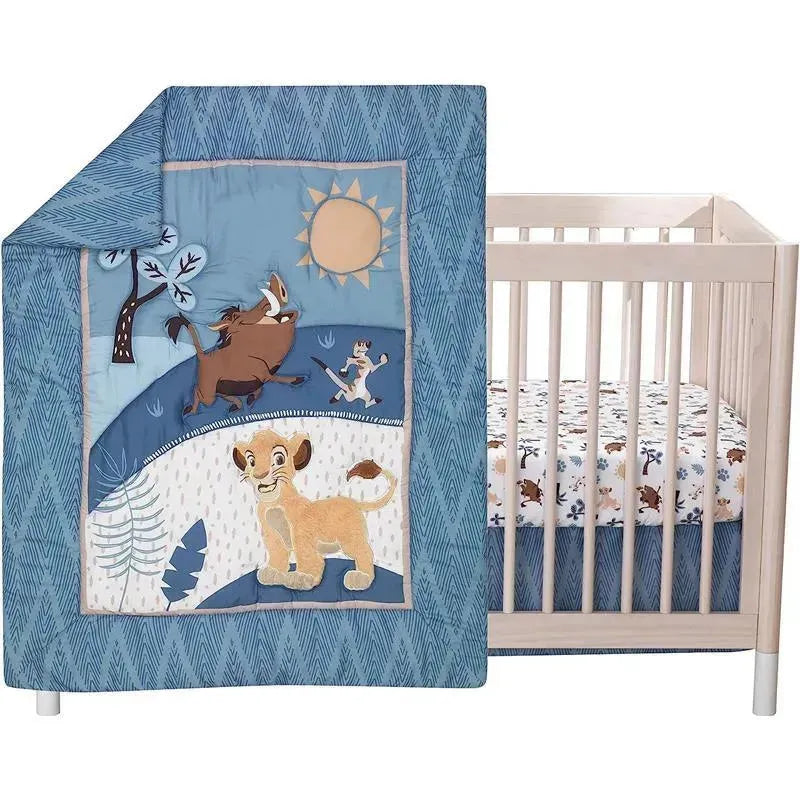 Lambs & Ivy - 3Pk Lion King Adventure Baby Crib Bedding Set, Blue