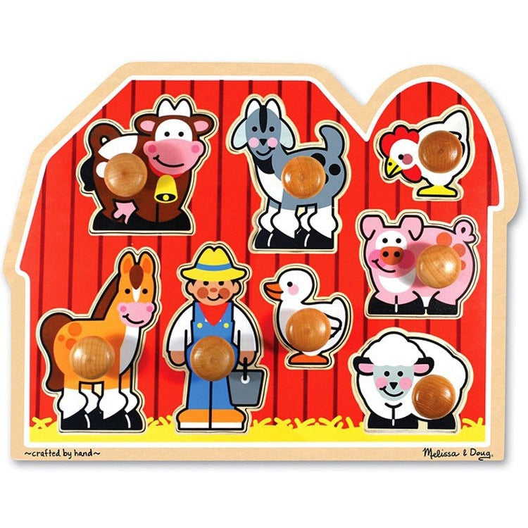 Melissa & Doug Jumbo Knob Puzzle | Farm
