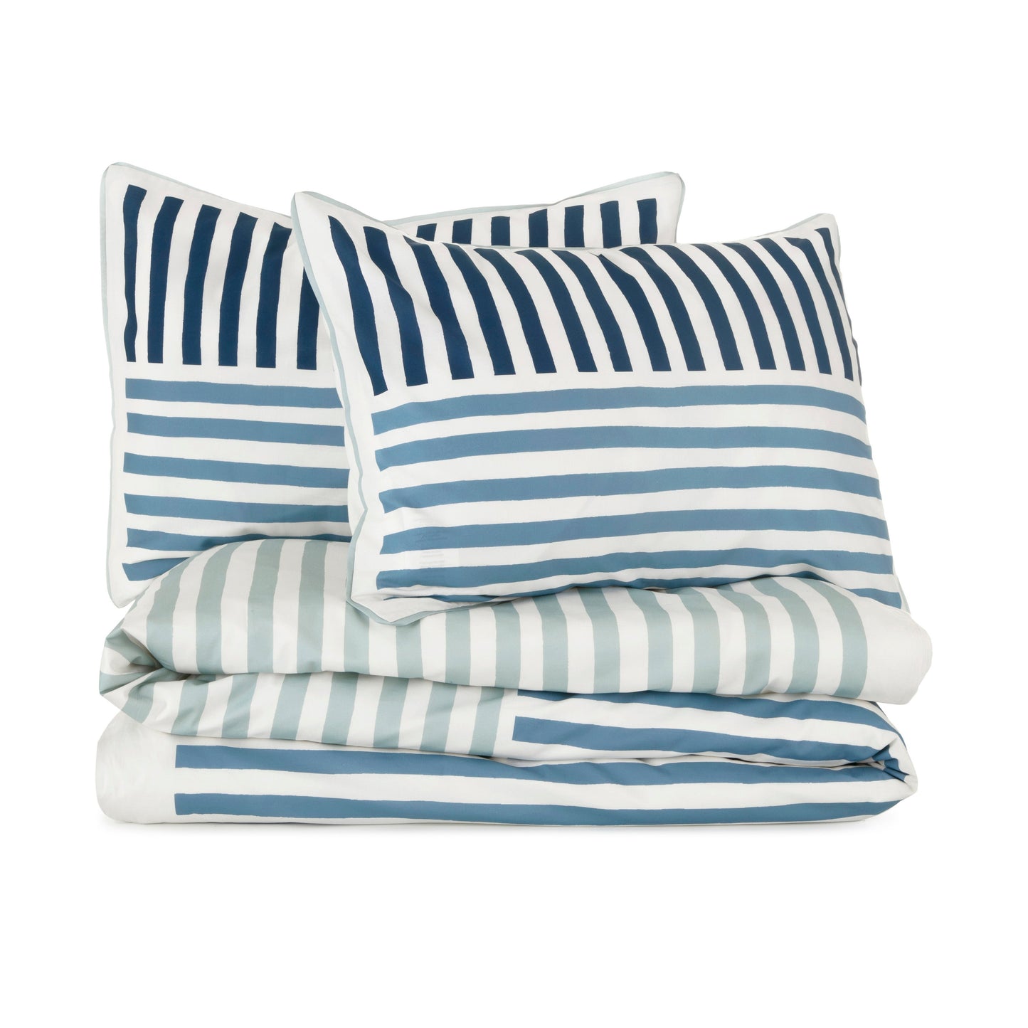 Painterly Stripe Blue Comforter Set
