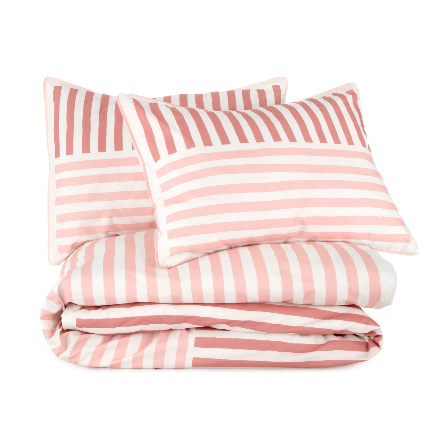 Painterly Stripe Pink Comforter Set