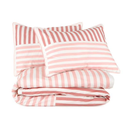 Painterly Stripe Pink Comforter Set