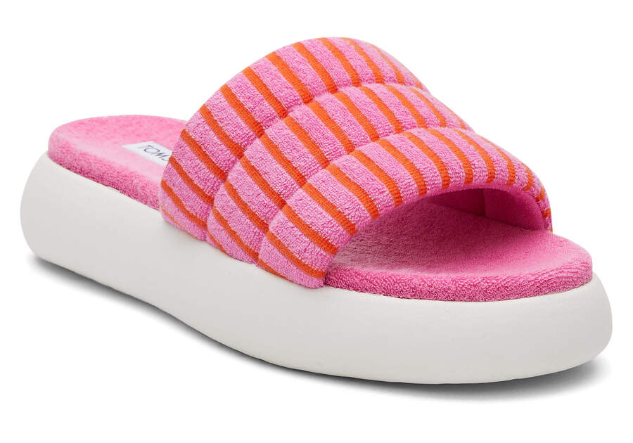 TOMS Womens Alpargata Mallow Terry Slide - Pink