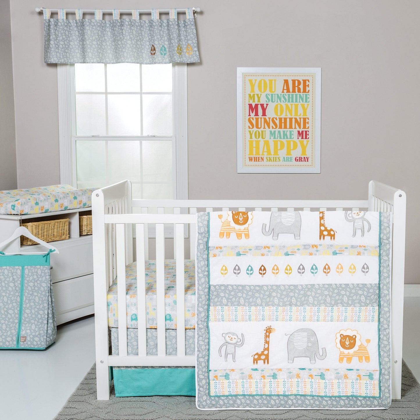 Lullaby Jungle 6 Piece Crib Bedding Set