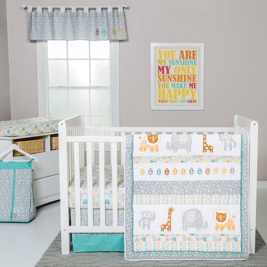 Lullaby Jungle 6 Piece Crib Bedding Set
