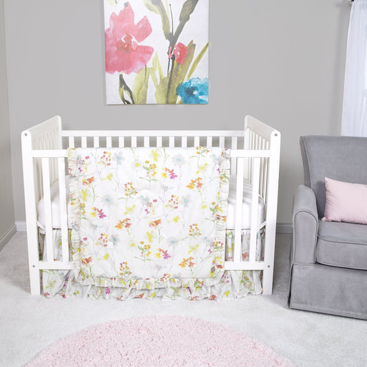 Wildflowers 3 Piece Crib Bedding Set