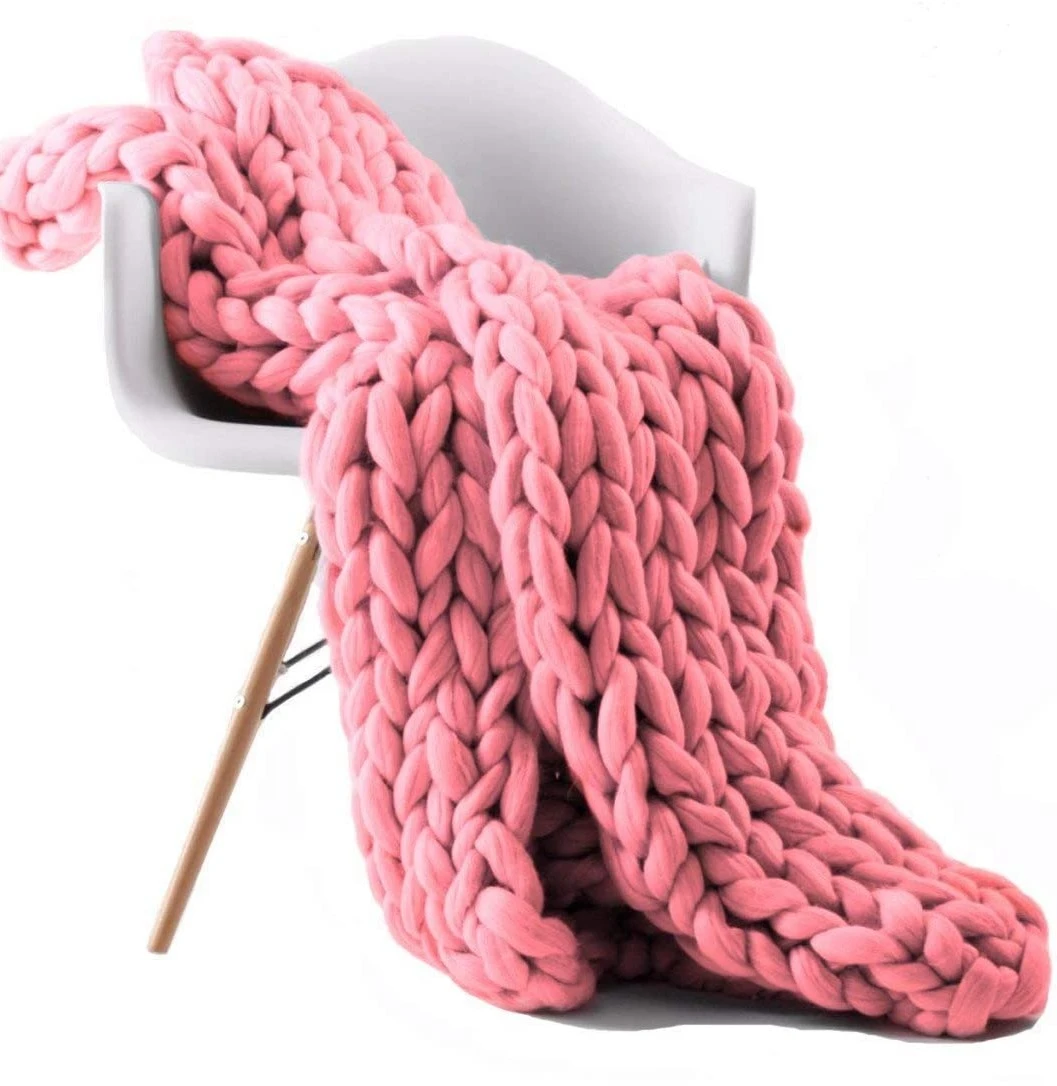 Hand woven woolen blanket  Soft Chenille Blanket - Wnkrs