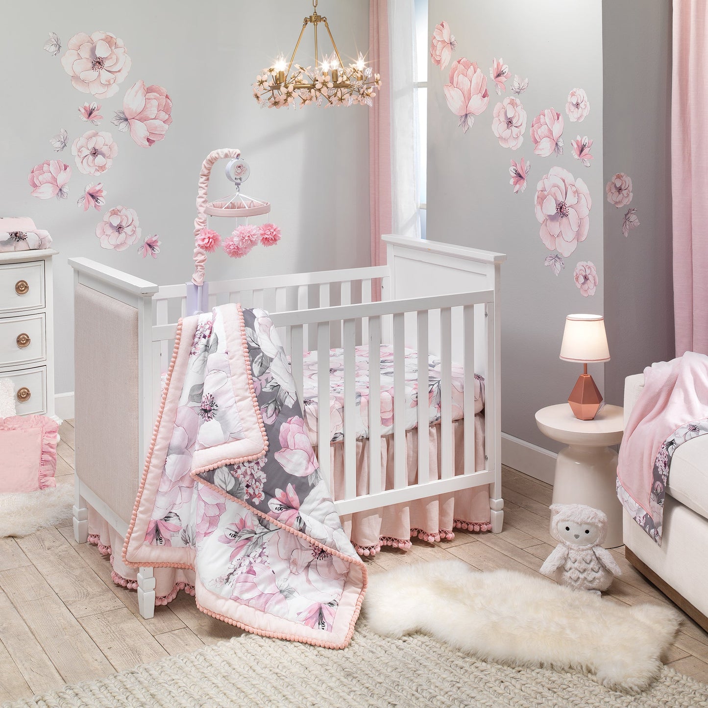 Lambs & Ivy Botanical Baby 4-Piece Crib Bedding Set