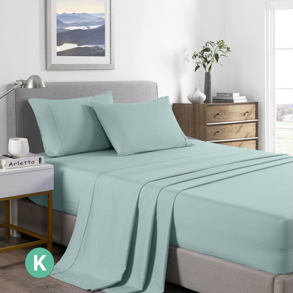 Bed Sheet 2000TC Royal Comfort  Bamboo Cooling Sheet Set Ultra Soft Bedding - King - Frost