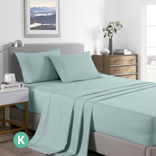 Bed Sheet 2000TC Royal Comfort  Bamboo Cooling Sheet Set Ultra Soft Bedding - King - Frost