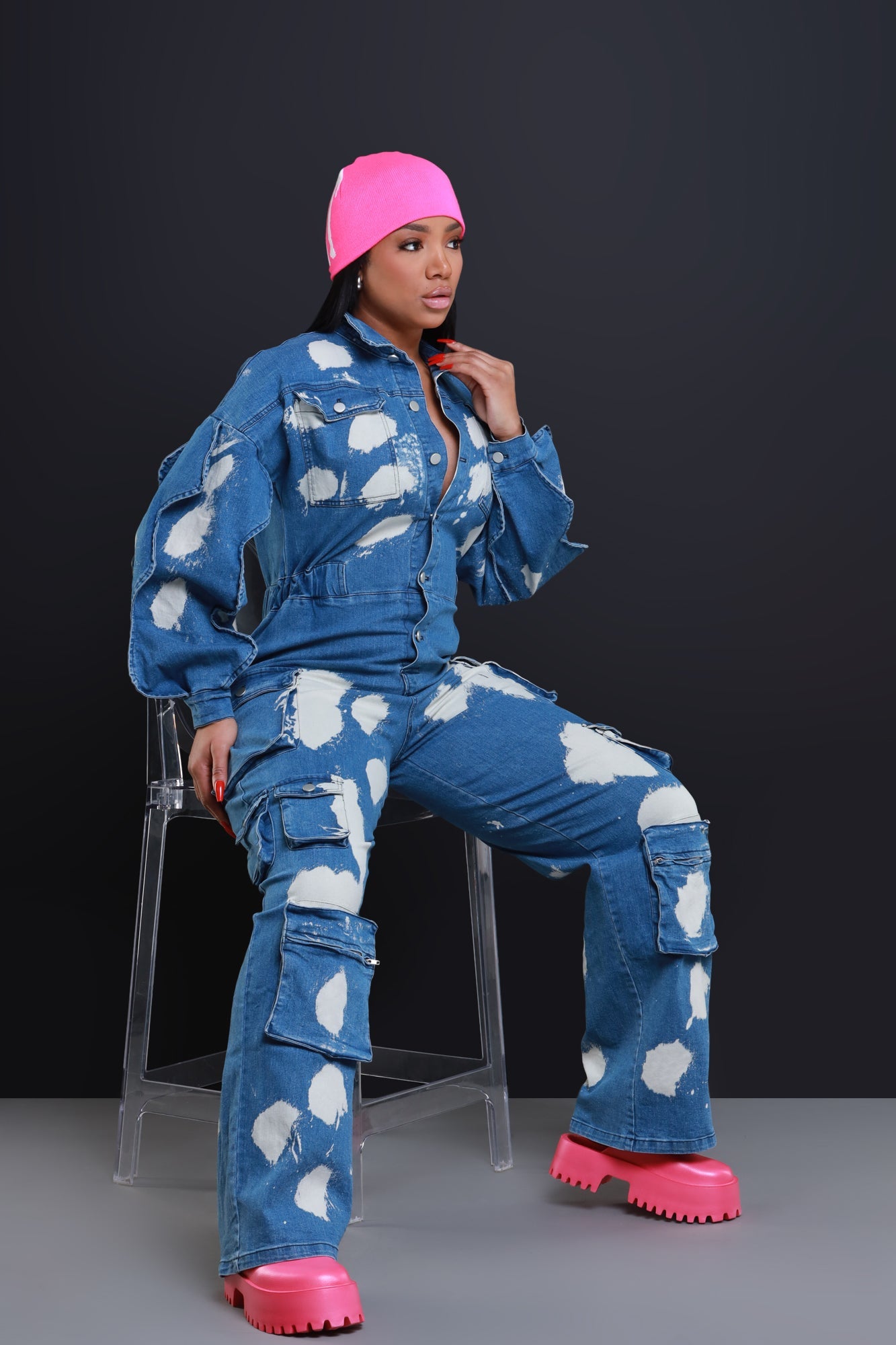 No Such Luck Platform Chunky Slides - Pink