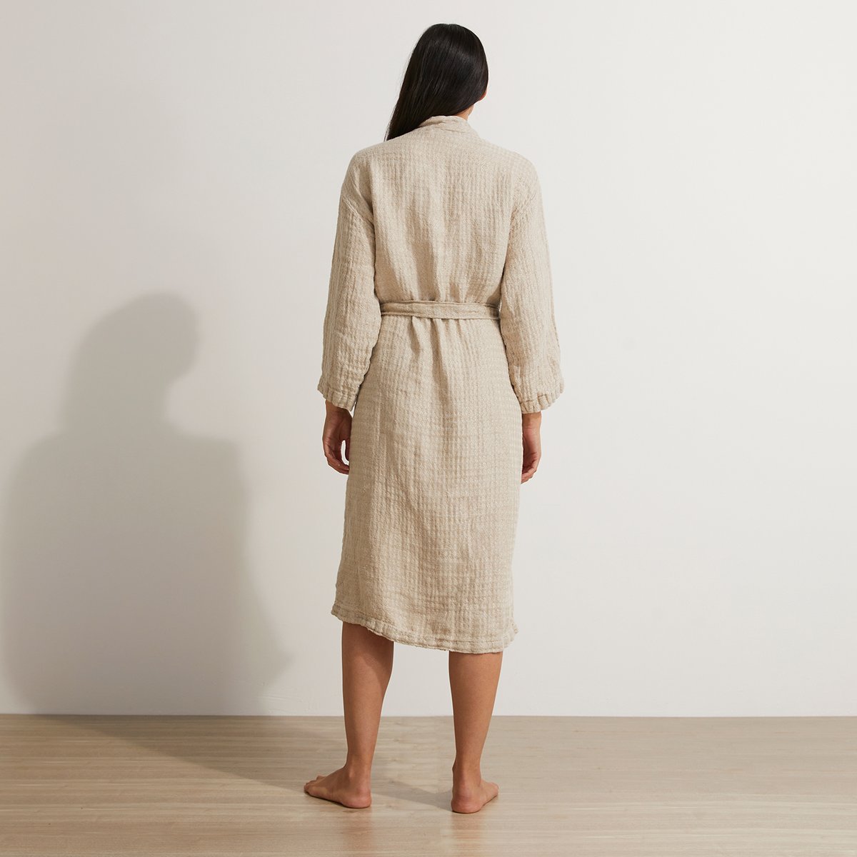 Pure Linen Waffle Robe | Natural