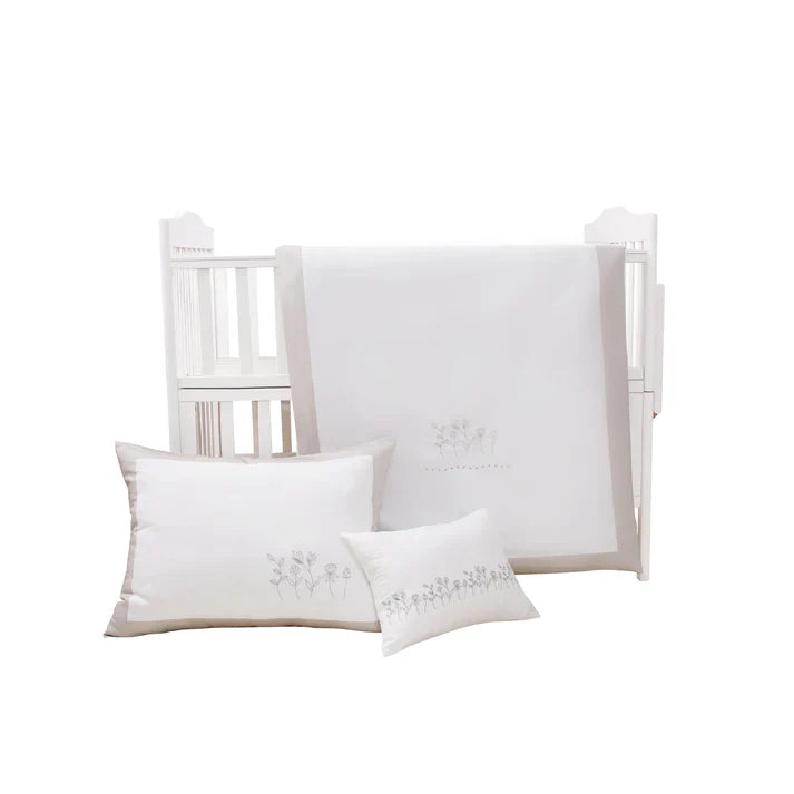 Mini Manilla Baby Hotel Style Crib Set White/Grey