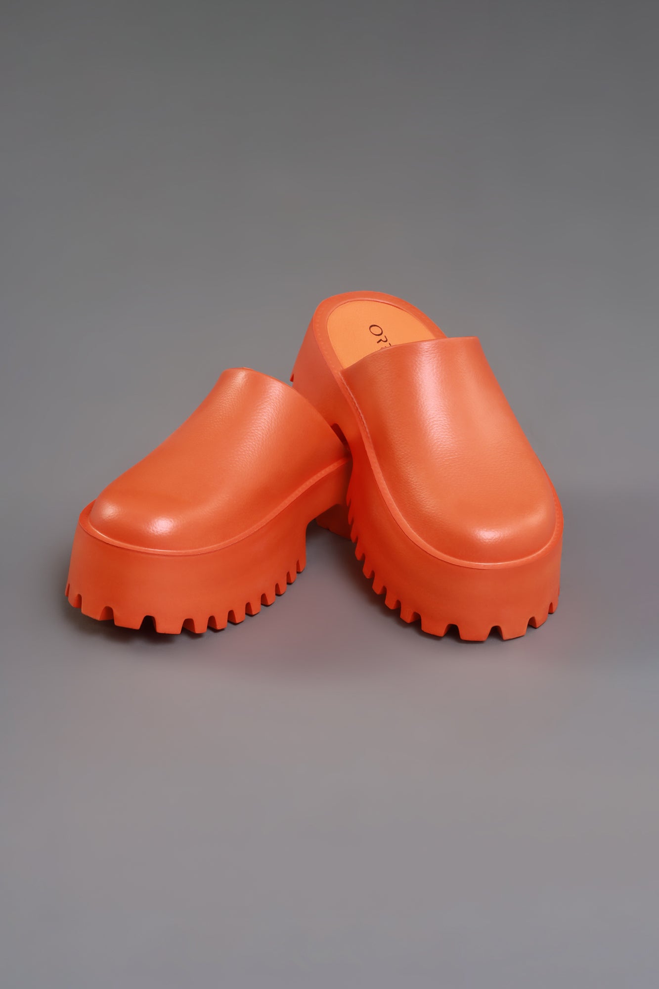 No Such Luck Platform Chunky Slides - Orange