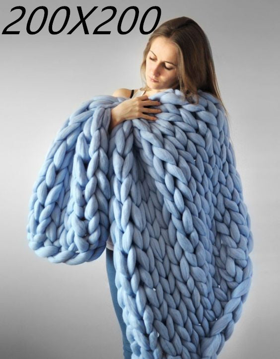 Hand woven woolen blanket  Soft Chenille Blanket - Wnkrs
