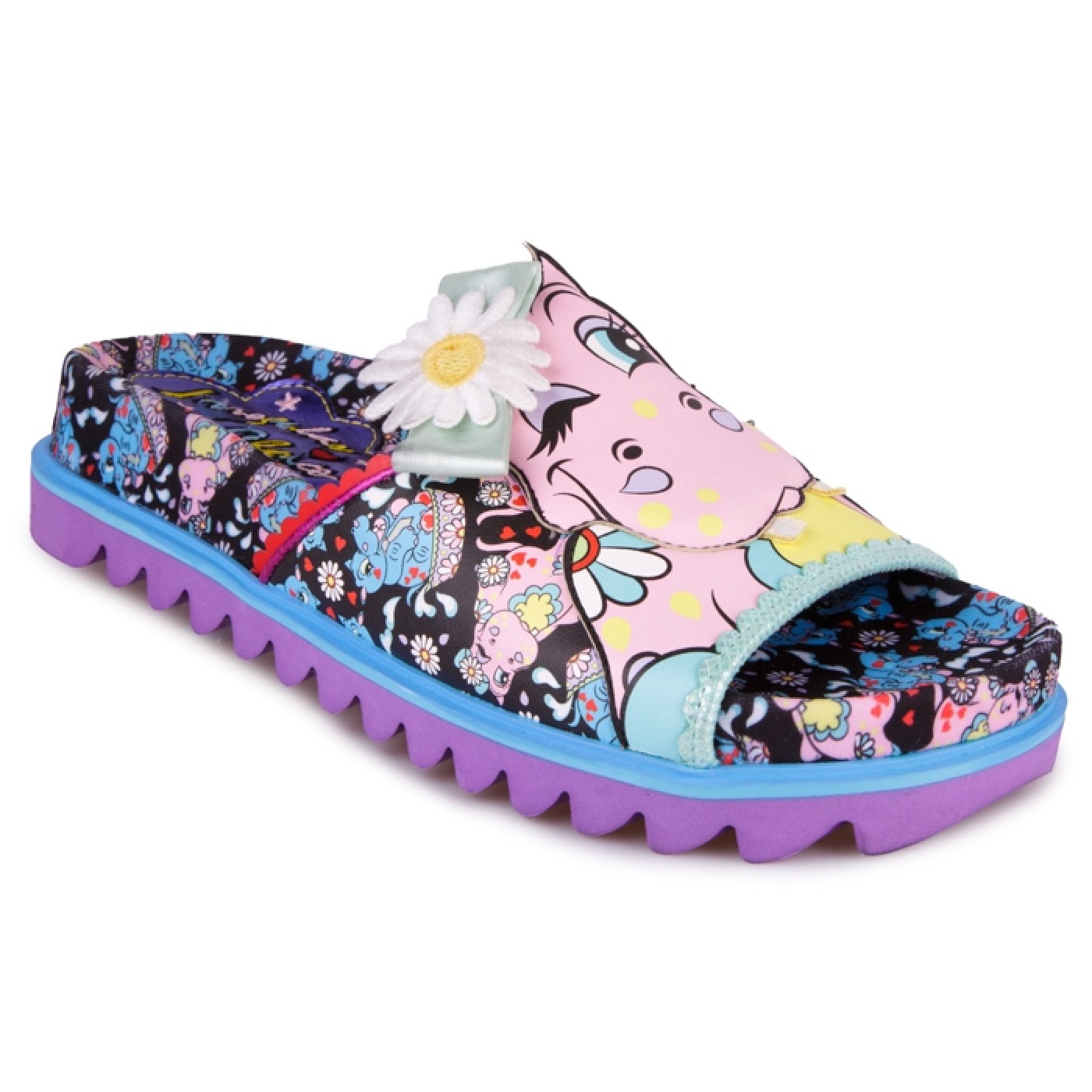 Irregular Choice Womens Hippo Hop Slides - Pink / Blue