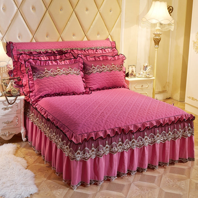 Quilted Lace Bed Skirt Thickened Plus Cotton Bedspread Single Piece Simmons Bed Cover Bed Circumference 1.8m Bed - Wnkrs