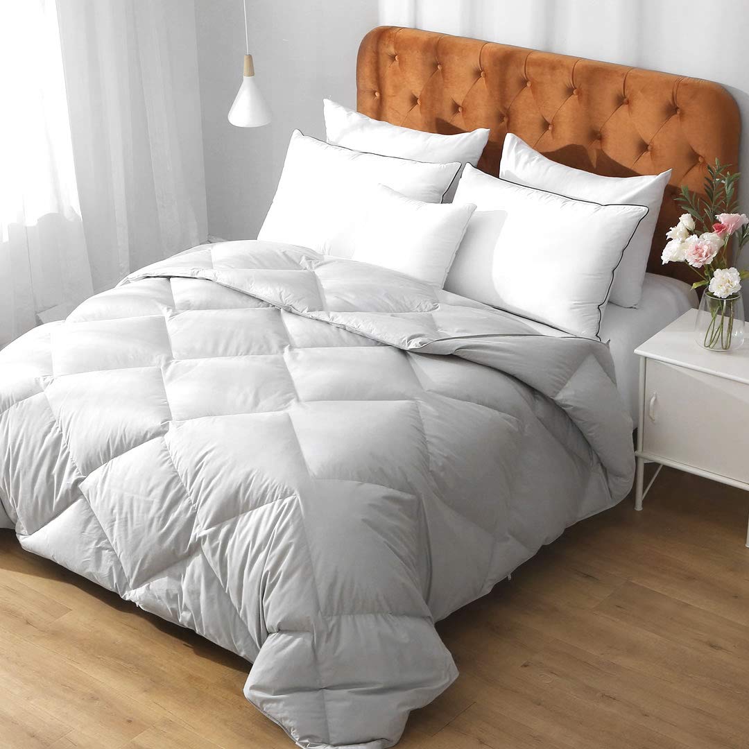 Lightweight Feathers Down Comforter California King, Thin All Season Feathers Down Duvet Insert