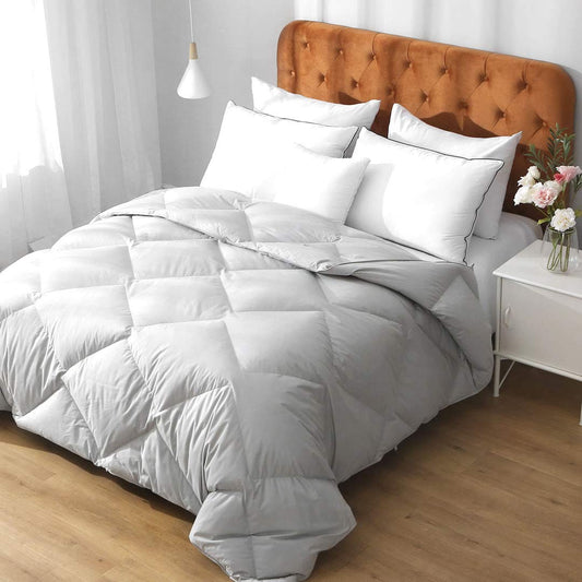 Lightweight Feathers Down Comforter California King, Thin All Season Feathers Down Duvet Insert