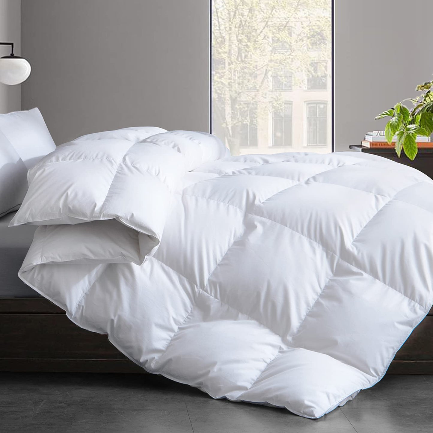 Feather Comforter Filled with Feather & Down King Size- All Season White King Size Duvet Insert