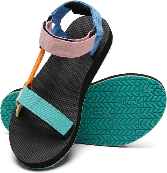 WateLves Womens-Sport-Sandals Outdoor-Hiking-with-Arch-Support Comfortable Webbing-Water-Athletic Beach-Shoes for Travel-Walking-Trekking-Camping