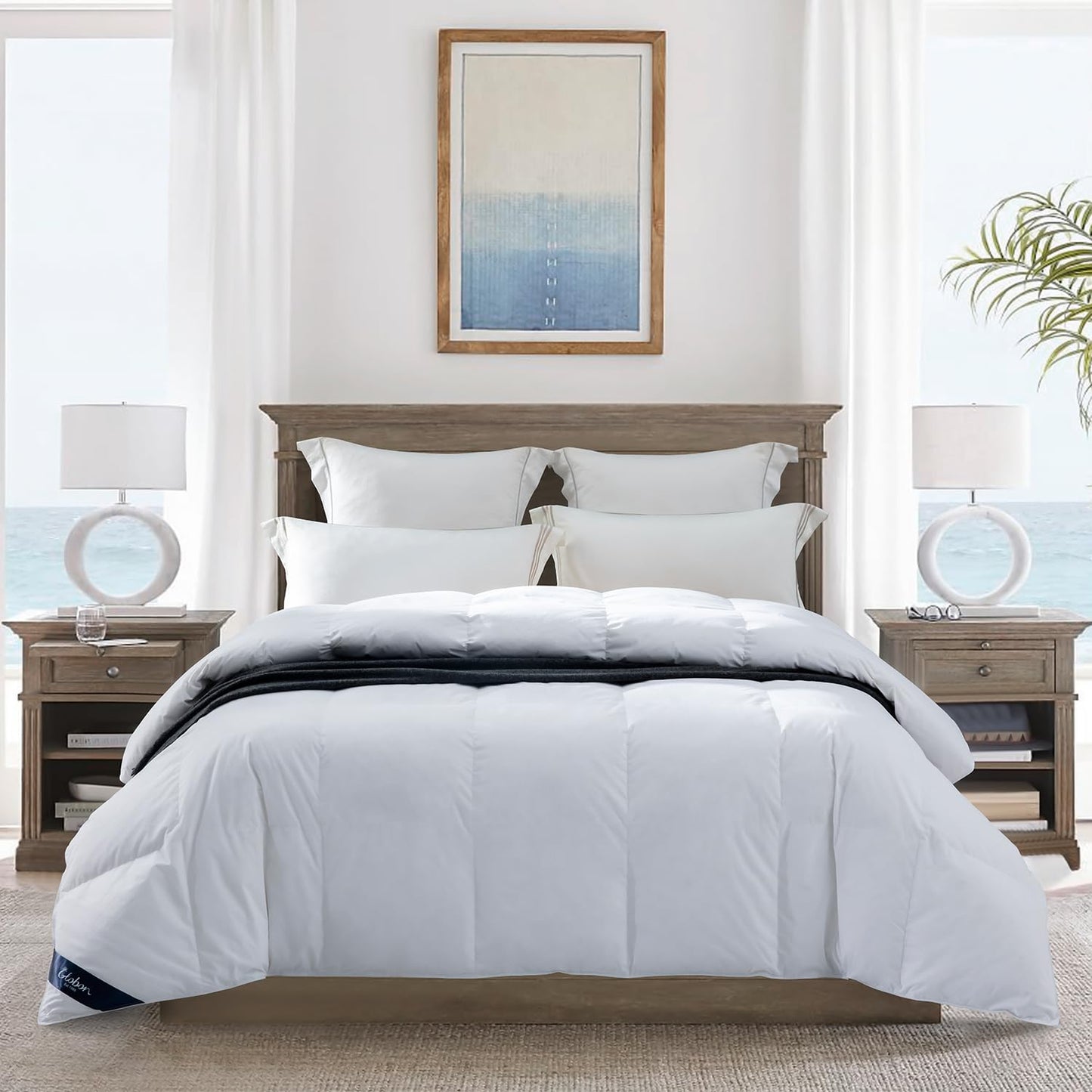 Ultra-Soft Lightweight Down Feather Comforter King Size,Breathable Thin Blanket Duvet