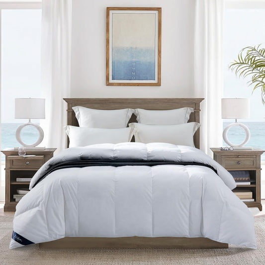 Ultra-Soft Lightweight Down Feather Comforter King Size,Breathable Thin Blanket Duvet