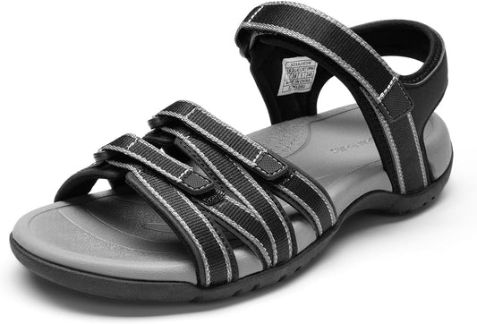 DREAM PAIRS Womens Comfortable Hiking Walking Sandal with Adjustable Hook and Loop Strap, Sports, Travel,Summer Beach Outdoor Light Weight Water Shoes