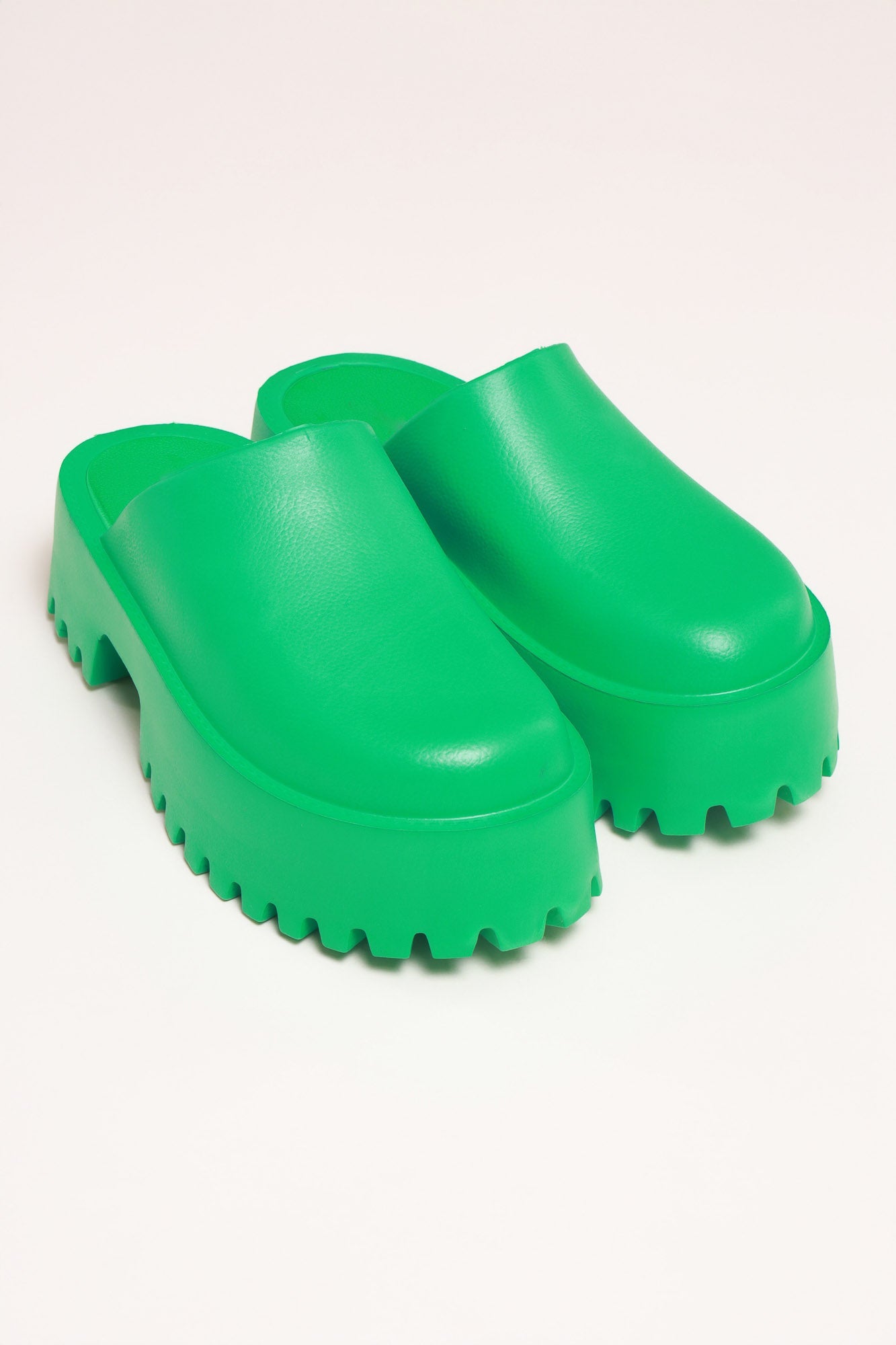No Such Luck Platform Chunky Slides - Green