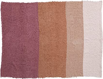 Creative Co-Op Handwoven Cotton Tufted Stripes, Multicolor Throw Blanket, Multi