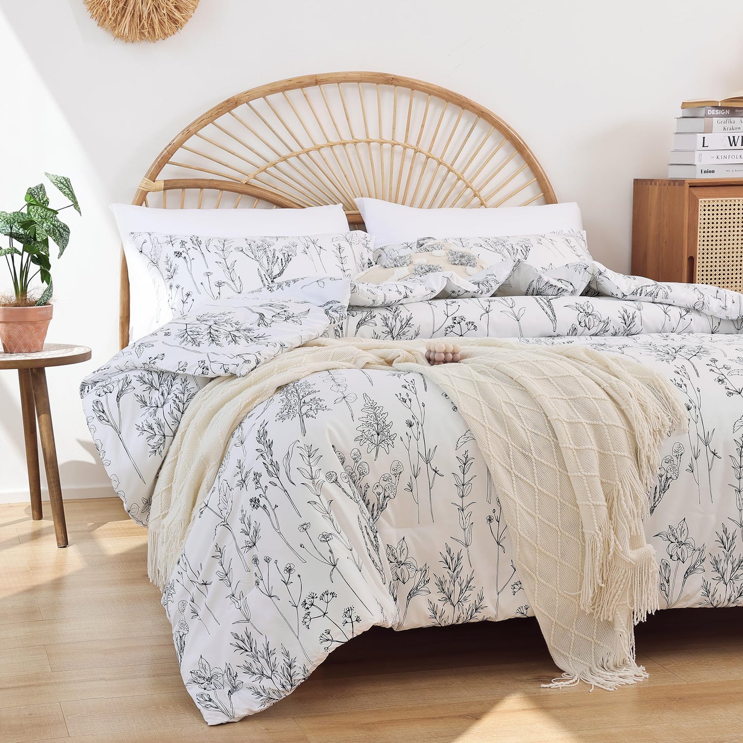 Queen Comforter Set Bed in a Bag Queen White Comforter Queen Size Bedding Sets