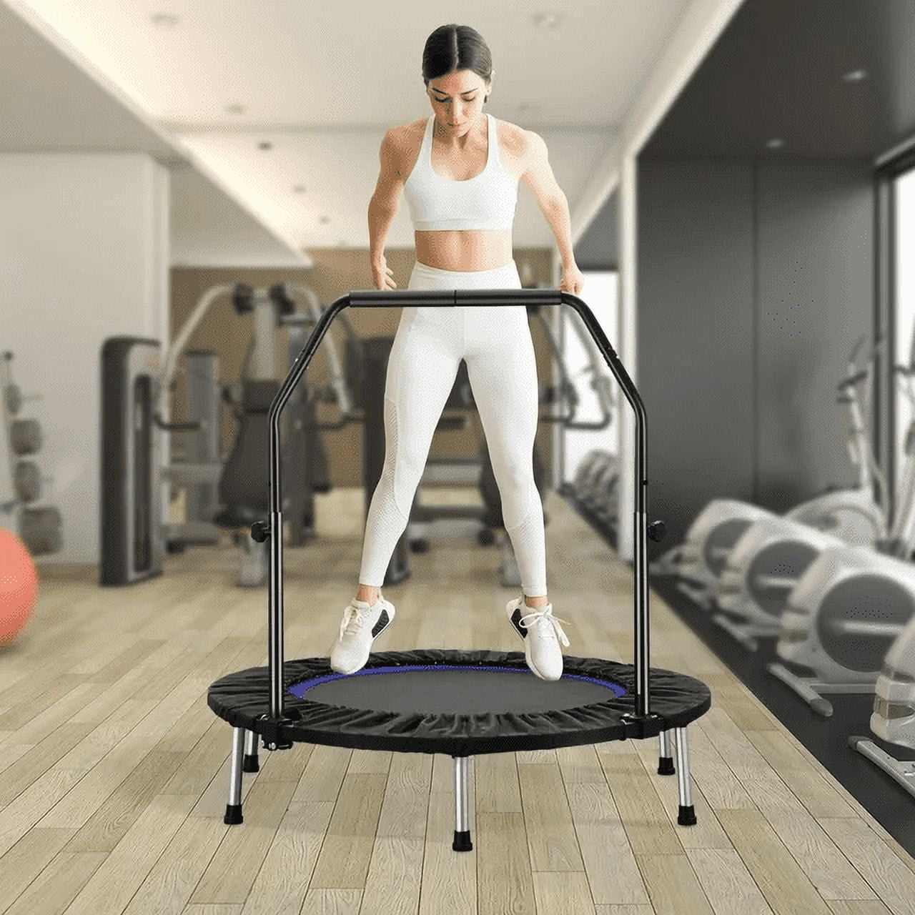 Ainfox 40' Mini Trampoline with Spring Pad, Combo Bounce Jump Trampoline, Jumping Exercise Fitness Heavy Duty Trampoline,Outdoor Recreational Trampoline for Kids(Blue and Black)