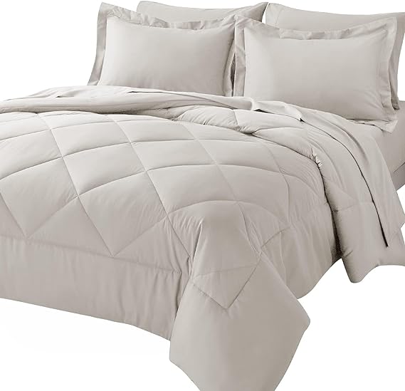 Queen Bed in a Bag 7 Pieces Comforter Set with Comforter and Sheets All Season Bedding Sets