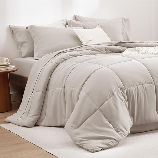 Navy King Comforter Set - 7 Pieces Solid King Bed in a Bag, King Bed Set Navy